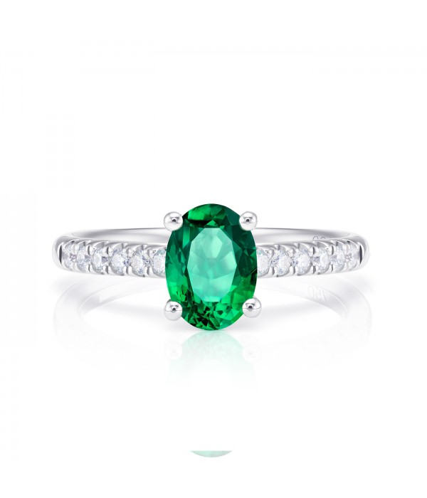 Anillo Esmeralda " Oval Green Cairo" - SR 22- ESM