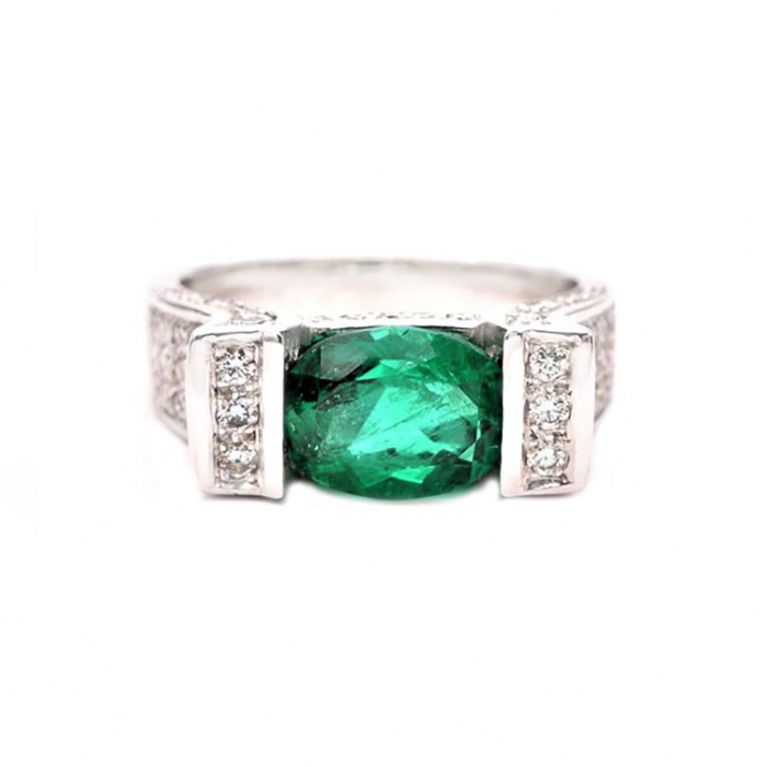 anillo esmeralda brillantes kintara