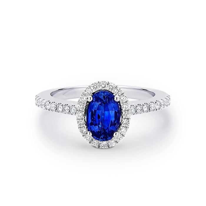 Anillo oro y diamantes con Zafiro azul con brillantes BLUE - SR 79 Z