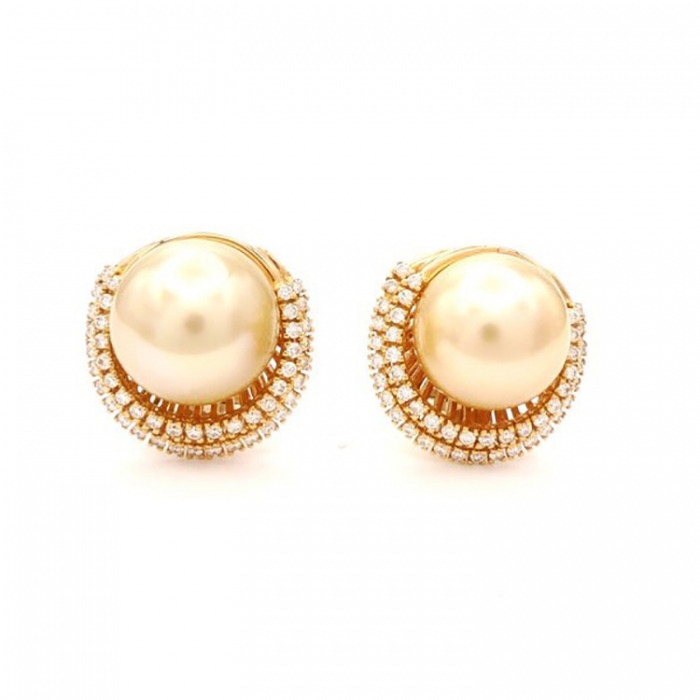 pendientes de perlas golden